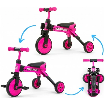 MILLY MALLY GRANDE Bērnu trīsritenis 2in1 Pink 738