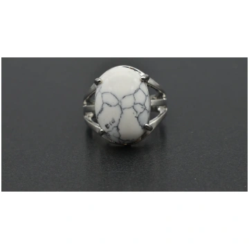 Anello Ovale di Howlite Regolabile Minerals Club