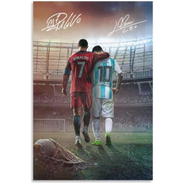 Messi Ronaldo Neierāmēts audekla plakāts 30x45cm A