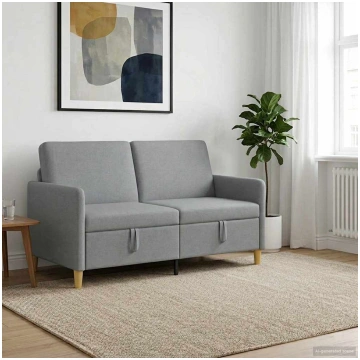 Sofas ar uzglabāšanu gaiši pelēka 152 x 78 x 87 cm