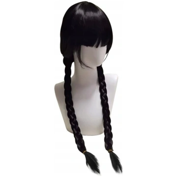 Wednesday Addams parūka, melnas bizes