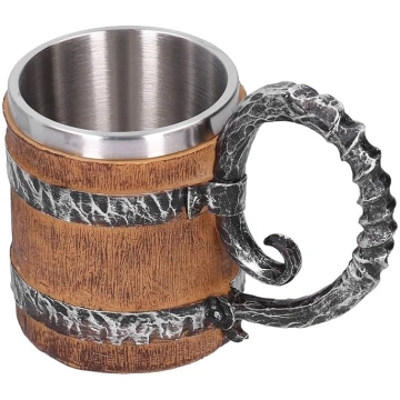 Vikingu koka stila alus krūze, nerūsējošā tērauda 