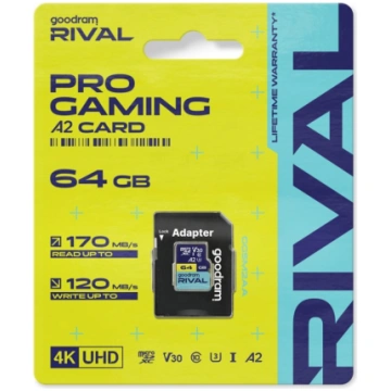 GOODRAM RIVAL M3AA 64 GB MicroSDXC V30 UHS-I U3 + 