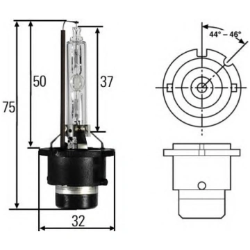 Ksenona spuldze D2S 35W 4300K P32d-2 HELLA 8GS0079