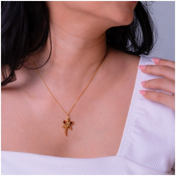 Garnet Elyra Necklace - CLJ702GN - None (will be i