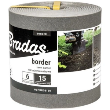 Zāliena apmale Bradas Border 6 m x 15 cm, pelēka