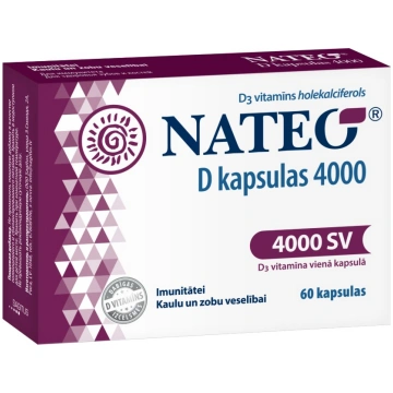 NATEO D 4000 kapsulas, 60 gab. SAGITUS