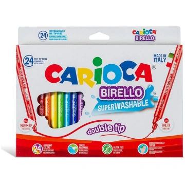 Flomasteri CARIOCA Birello divpusējie, 24 krāsas 2