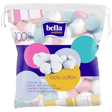 BELLA COTTON krāsainas vates bumbiņas, 100 gab. Hi