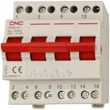 Pārslēdzis CNC YCBZ-40, 4P, 40A, 1-0-2 EL240388