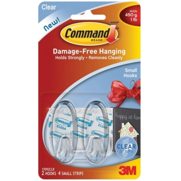 3M COMMAND 17092 CLEAR HOOKS/ S, 450GR