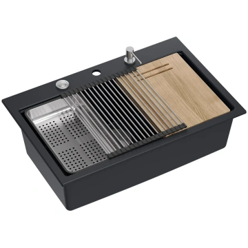 granīta izlietne MARC 110 WORKSTATION Black Quadro