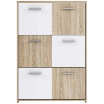 Kumode Quadro QDRK36, balta/ozola krāsa Forte
