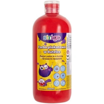 Strigo plakātu krāsa 500ml sarkana