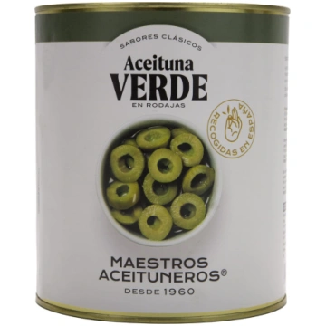 Zaļās olīvas, sagrieztas MAESTROS ACEITUNEROS, 2.9