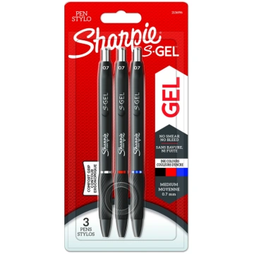 Rakstāmais "Sharpie S-GEL", zils/melns/sarkans 09-