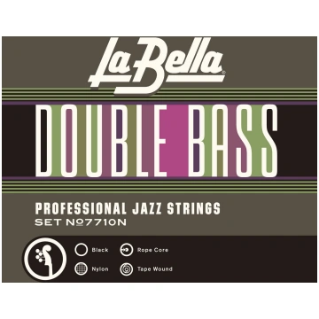 7710N BLACK Nylon Tape Wound Upright Bass Strings 