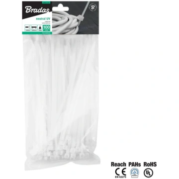 Kabeļu saitītes 2,5 x 120mm NEUTRAL 100gab., BRADA