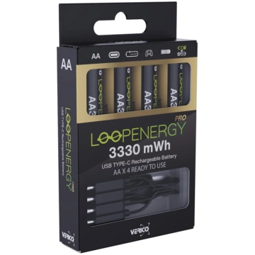 VERICO LoopEnergy Pro AA 3330 uzlādējams USB-C aku