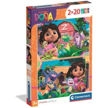 Clementoni CLE puzzle 2x20 SuperKolor Dora 24827 1
