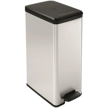 CURVER Pedāļspainis metalizēts Slim Bin 40L sudrab