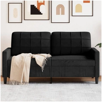 LAPOOH 4007629 2-Seater Sofa, Black, 140 cm, Velve