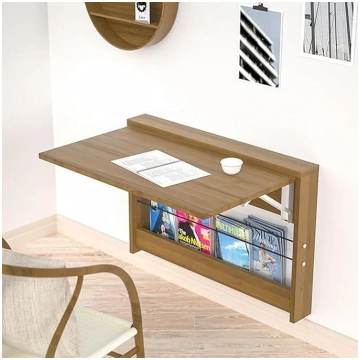 Wooden Folding Wall Table with Storage Space Savin