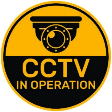 Zīme Videonovērošana / CCTV in operation Uzlīme pa