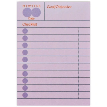 Līmlapiņas Ginger Habit Checklist Sticky Notes, Th