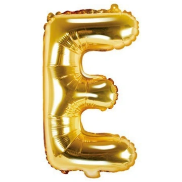 Folijas balons Burts "E" 35 cm, zeltains