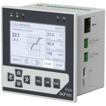 Panel-mounted 3.5” controller, 24 V DC, 8DI + 8DO 