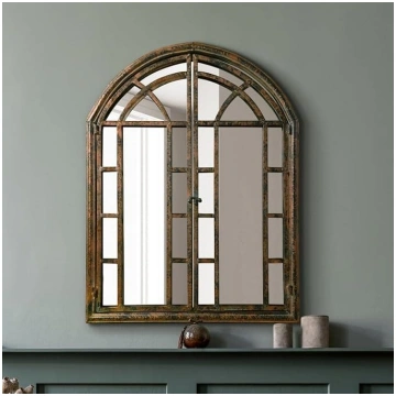 MirrorOutlet The Kirkby Tumšais metāla rustikālais