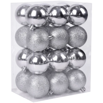 Egles rotājumi MagicHome, 24gab, 6 cm, sudraba, eg