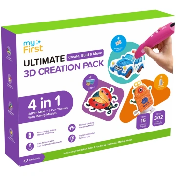 myFirst 3dPen: 3D pen + 9 PCL colored refills, red