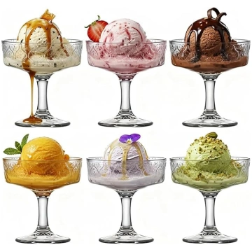 Haayymo Sundae glāžu komplekts ar 6 īsiem kātiņiem