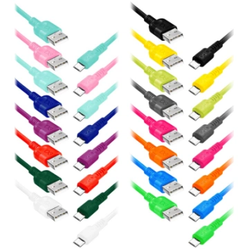 EXC Mobile USB–micro USB kabelis WHIPPY, 2 m, 3 A,