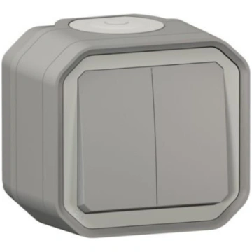 Legrand Plexo dubultais slēdzis, pelēks, Ip55, vir