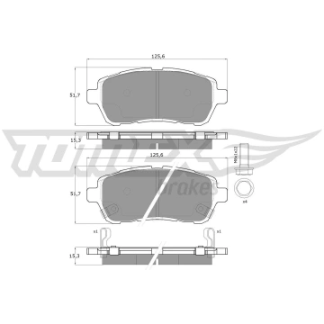 Bremžu uzliku kompl., Disku bremzes TOMEX Brakes T