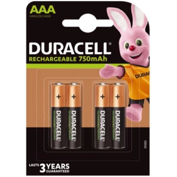 Uzlādējamās baterijas Duracell AAA / R03, 750mAh, 
