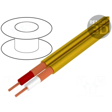 Wire: microphone cable | 2x0,25mm2 | yellow | OFC 