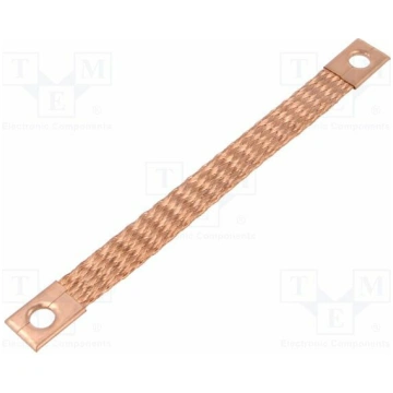 Braids; earthing tape; 10mm2; Ø1: 9mm; Ø2: 9mm; 90