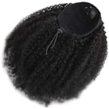 Sieviešu Afro Kinky Curly Drawstring Ponytail Real