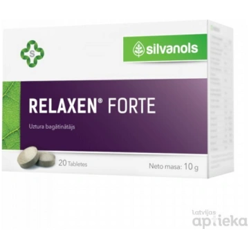 Uztura bagātinātājs Relaxen Forte, 20 tab. Silvano