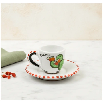Ficus coffee cup and saucer Collezione DeSimone