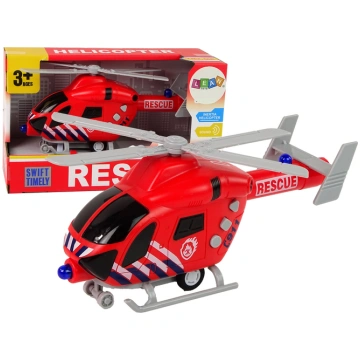 Rotaļu helikopters Lean Toys Rescue, sarkana krās