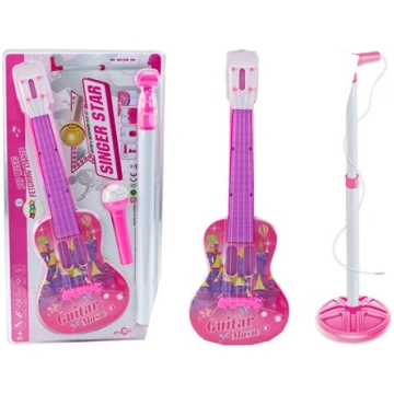 Ģitāra L-Toys ar mikrofonu Singer Star Pink