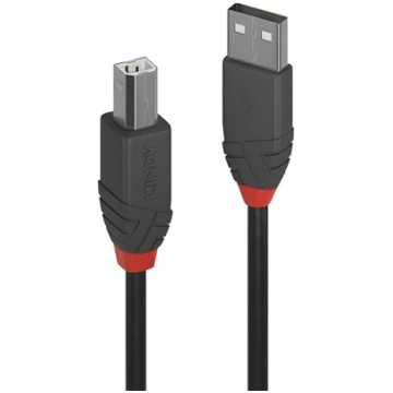 Lindy 0.2m USB 2.0 Type A to B Cable, Anthra Line 