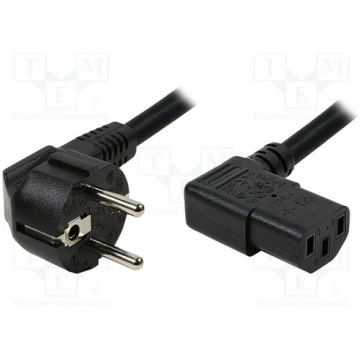 Cable; CEE 7/7 (E/F) plug angled,IEC C13 female an
