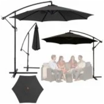LEAN Side Garden Umbrella with Adjustable Tilt Cov