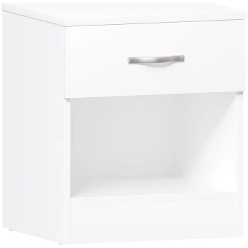 Vida Designs Bedside Table White 1 Drawer with Met